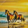 Horses In The Sea Diamond Painting