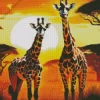 Illustration Giraffes Diamond Painting