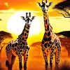 Illustration Giraffes Diamond Painting