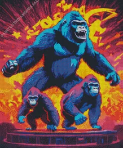 Illustration Gorillas Diamond Painting