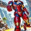 iron man marvel hero Diamond With Numbers