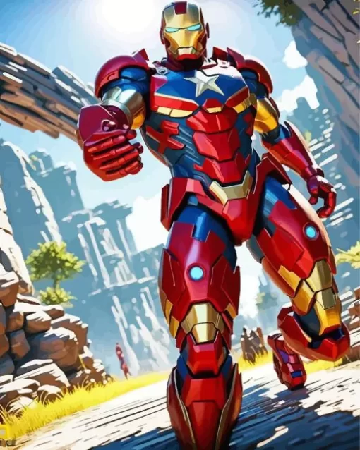 iron man marvel hero Diamond With Numbers