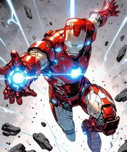 iron man superhero Diamond With Numbers