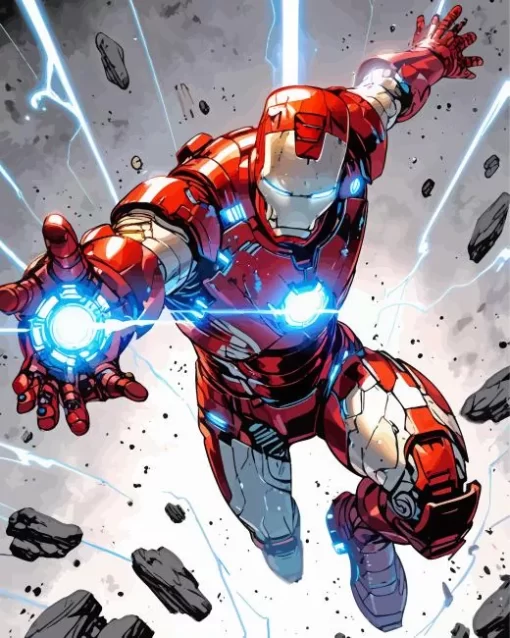 iron man superhero Diamond With Numbers