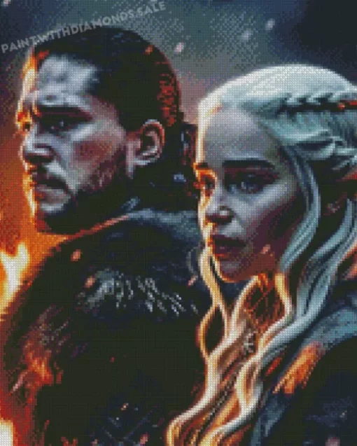 jon snow and daenerys targaryen GOT diamond dotz