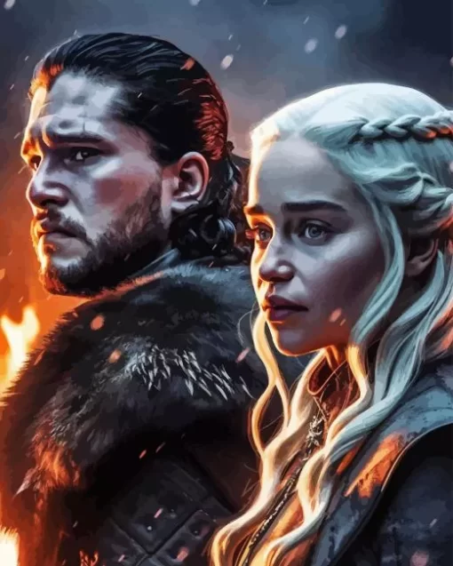 jon snow and daenerys targaryen GOT diamond paintings