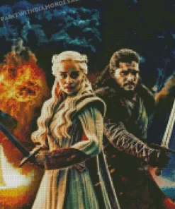 jon snow and daenerys targaryen diamond dotz