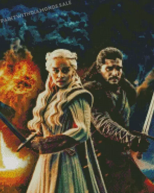 jon snow and daenerys targaryen diamond dotz