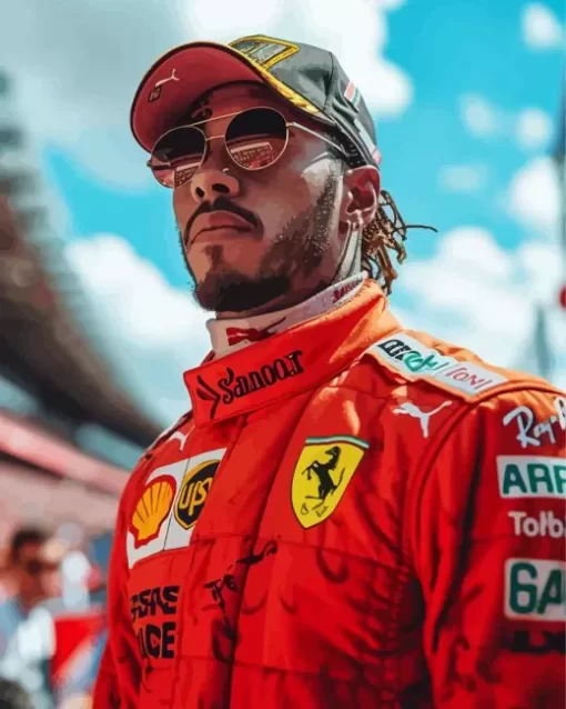 Lewis Hamilton Ferrari Driver Diamond Painting