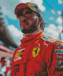 Lewis Hamilton Ferrari Driver Diamond Painting