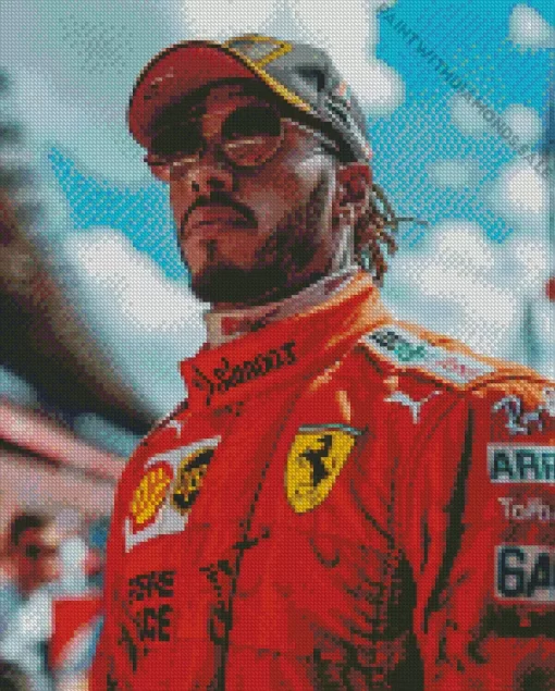 Lewis Hamilton Ferrari Driver Diamond Painting