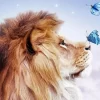 Lion And Butterflies Diamond Painting