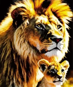 Lion And Cub Diamond Painting