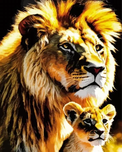 Lion And Cub Diamond Painting