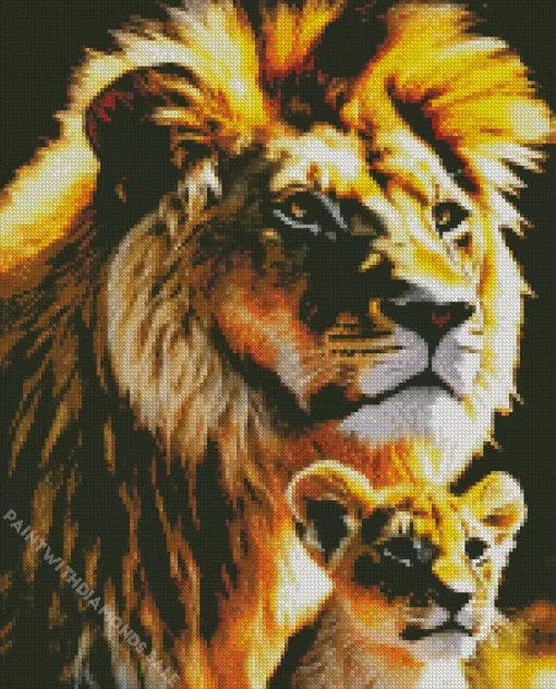 Lion And Cub Diamond Painting