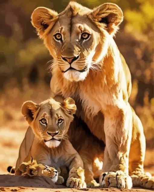 Lion And Lioness Diamond Painting