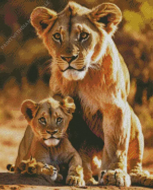 Lion And Lioness Diamond Painting