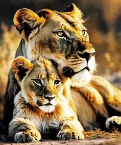 Lion Couple Diamond Painting