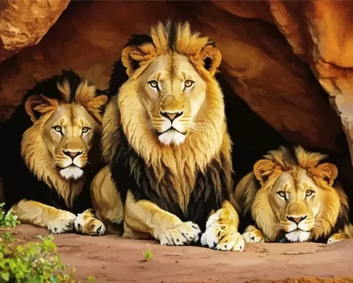 Lion Family Diamond Painting