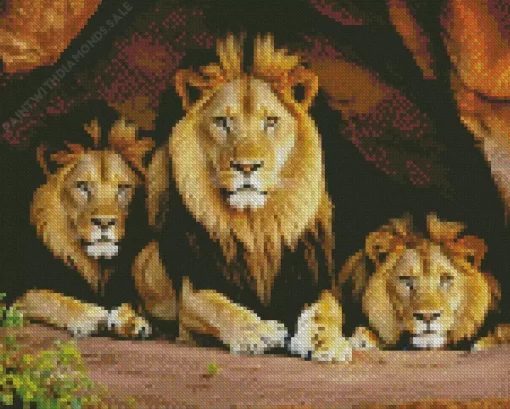 Lion Family Diamond Painting