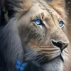 Lion In Dark Diamond Painting