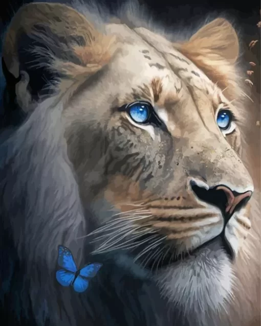 Lion In Dark Diamond Painting