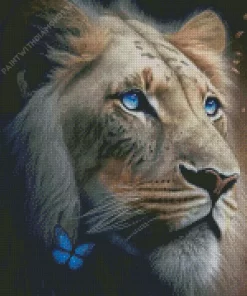 Lion In Dark Diamond Painting