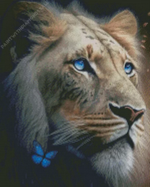 Lion In Dark Diamond Painting