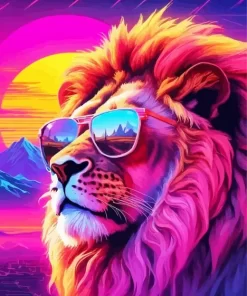 Lion With Sunglasses Diamond Painting