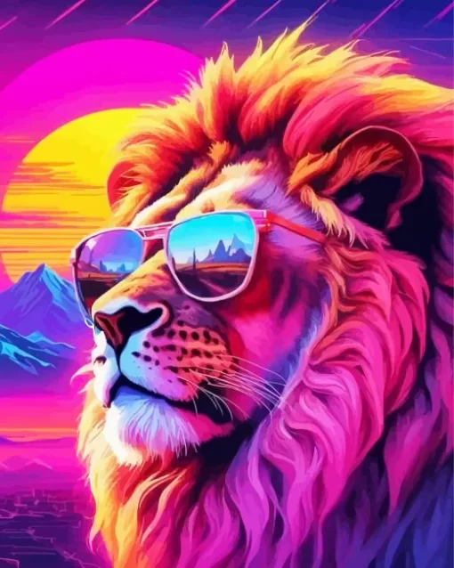 Lion With Sunglasses Diamond Painting