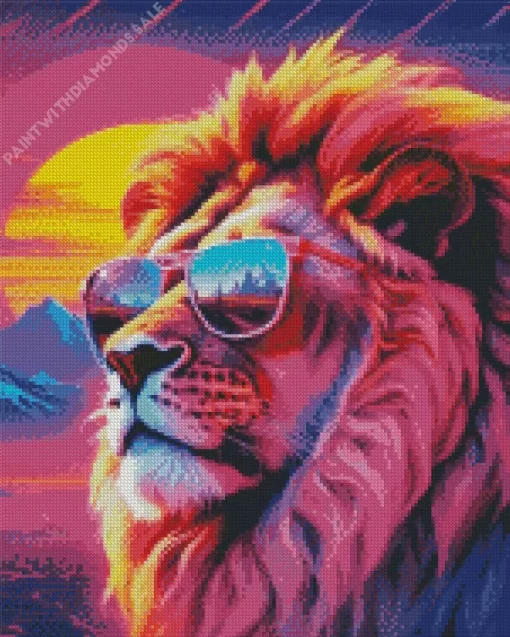 Lion With Sunglasses Diamond Painting