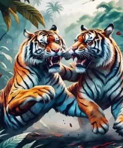 Mad Tigers Diamond Painting