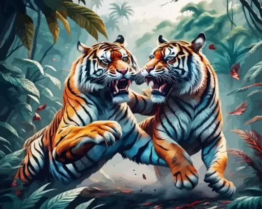 Mad Tigers Diamond Painting