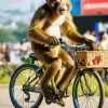 Monkey Driving Bicycle Diamond Painting