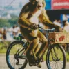 Monkey Driving Bicycle Diamond Painting