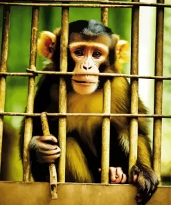 Monkey In Jail Diamond Painting