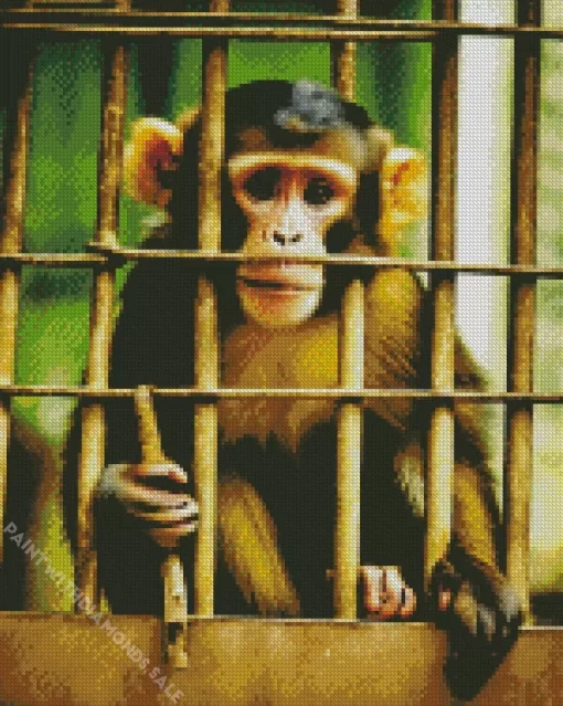 Monkey In Jail Diamond Painting