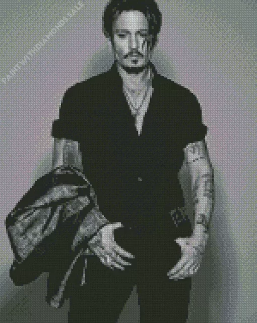 Monochrome Johnny Depp Diamond Painting