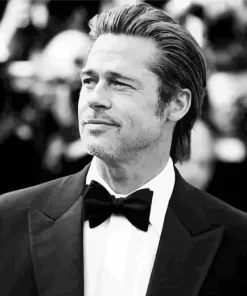 Monochrome Brad Pitt Diamond Painting