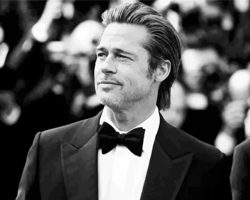 Monochrome Brad Pitt Diamond Painting