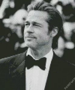 Monochrome Brad Pitt Diamond Painting