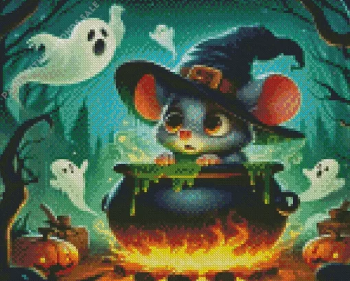 Mouse And Ghosts Diamond Paintings