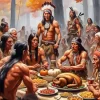 Natives Celebrating Thanksgiving Diamond Paintings