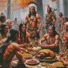 Natives Celebrating Thanksgiving Diamond Paintings