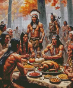 Natives Celebrating Thanksgiving Diamond Paintings