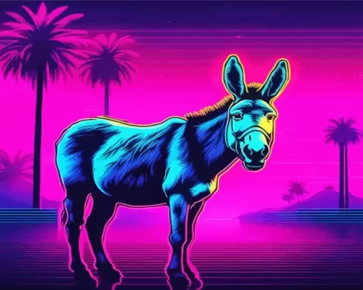 Neon Donkey Diamond Painting