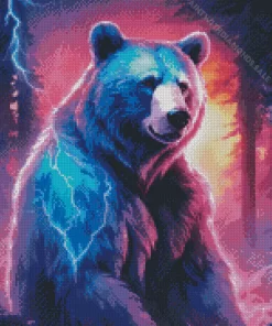 Neon Bear Diamond Diamond Painting