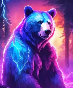 Neon Bear Diamond Diamond Painting