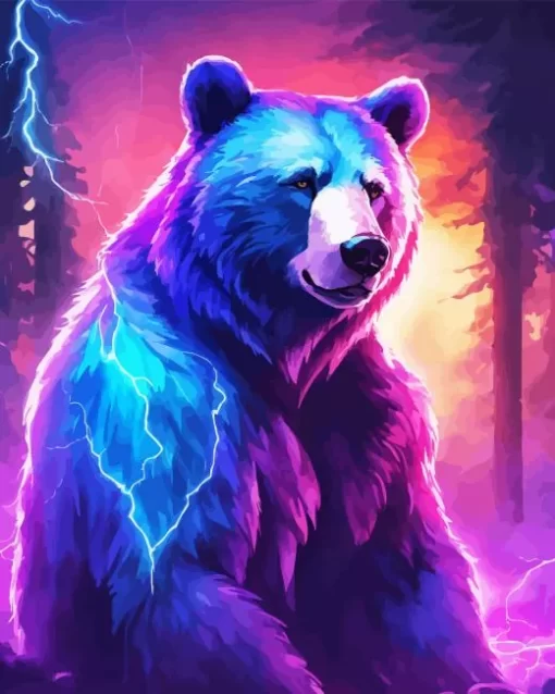 Neon Bear Diamond Diamond Painting