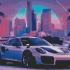 Neon City Sports Car Diamond Painting